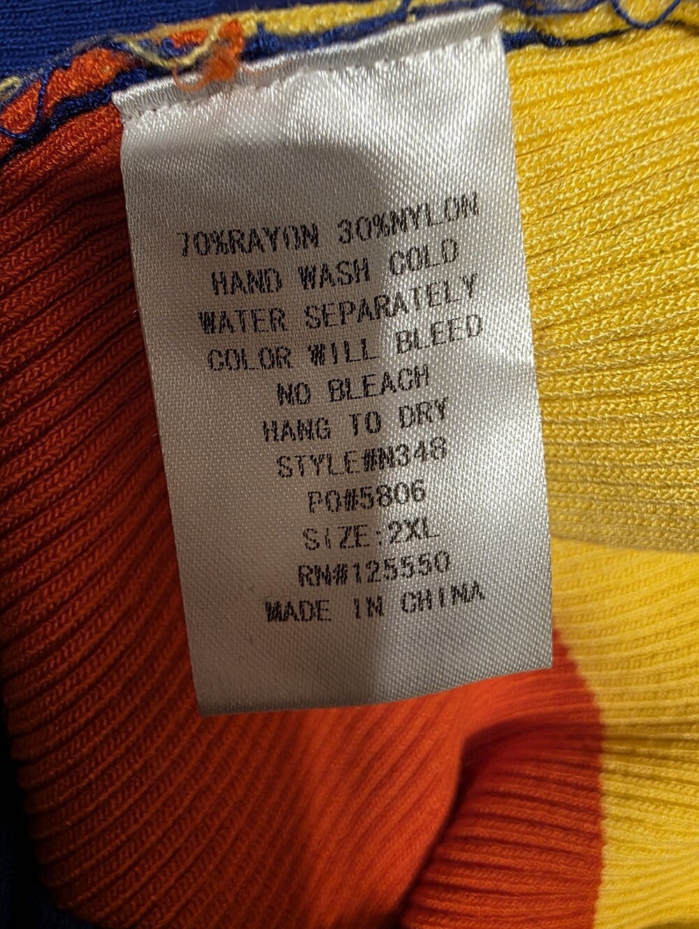 AKIRA Strapless Maxi Dress in Blue, Orange & Yellow Bold Stripes - Picture 3 of 4